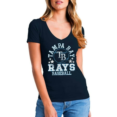 MLB Tampa Bay Rays  Women's Short Sleeve Team Color Graphic (Best Beaches Near Tampa Bay)