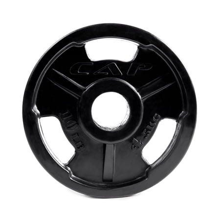CAP Barbell Olympic Rubber Encased Commercial Grip Plate, 10 Pounds