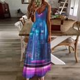 thumbnail image 3 of City Neon Streetview Night at Night Fine Art Sleeveless Dress Summer Dress Woman 2025, 3 of 7