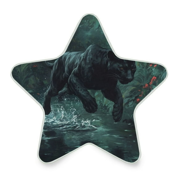 WOBOGO Black Panther Leaping over Water LED Star Night Light 0.2 Watt Wall Plug Dusk to Dawn Auto Switch Adjustable Brightness Soft White Light