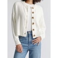 thumbnail image 5 of LMLYSoH Women's Crew Neck Knit Cardigan Basic Long Sleeve Solid Color Button Down Sweater Outwear, 5 of 9