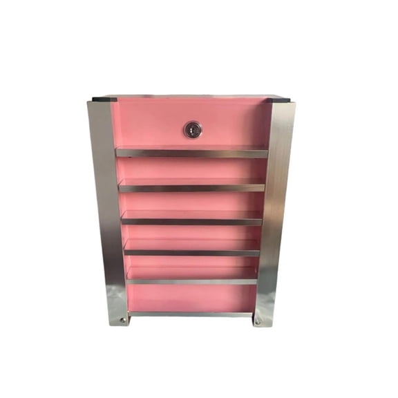 GUOOL Metal Currency Bank Small Lockable Currency Bank Sturdy for Office, Kids, Adults Pink