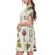 thumbnail image 2 of Disketp Grapes Bbottles Wine para Vestido de Manga Corta para Mujeres, Vestidos de Verano para Mujeres, Casual y Holgado para la Playa, 2 of 6