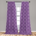thumbnail image 5 of Ambesonne Purple Mandala Curtains, Swirl Floral Branch, Pair of 28"x95", White Purple, 5 of 5