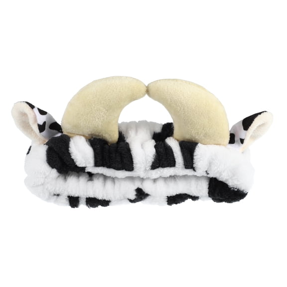 Unique Bargains 1 Pc Cute Cartoon Cow Headbands for Girls for Women 8.27"x7.09" Black White