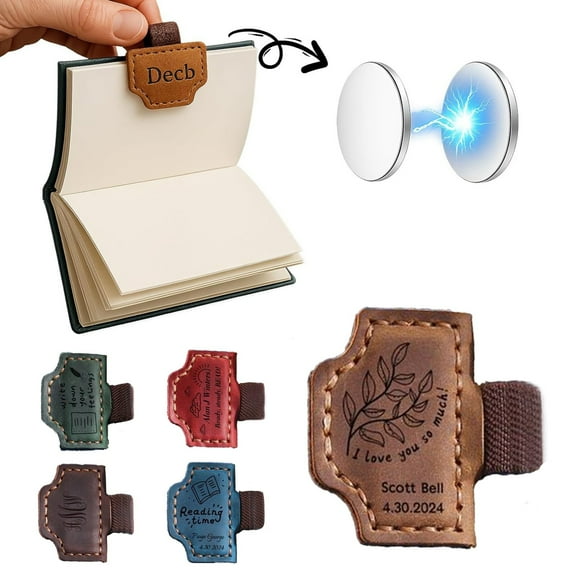 GBAYXJ Personalized Bookmarks With Pen Holder Custom Engraved Name On Leather Bookmarks Pen Holder For Notebook Journal Birthday For Book Lovers