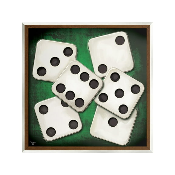 Stupell Industries Dice on Casino Table Sports Painting Unframed Art Print Wall Art, 12 x 12