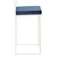 thumbnail image 5 of Fuji Stacker Counter Stools for Kitchen Counter in White Metal, Counter Height Chairs, Bar Stools Set of 3, Counter Height Stools Set of 3, Bar Stools For Kitchen Island (Blue Velvet), 5 of 6