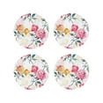thumbnail image 2 of Kll Round Shape Drink Coasters Set Of 4,Pu Leather Absorbent Coasters Set Decorative Coffee Cup Coasters Housewarming Gift For Home Decor-Colorful Flowers, 2 of 9