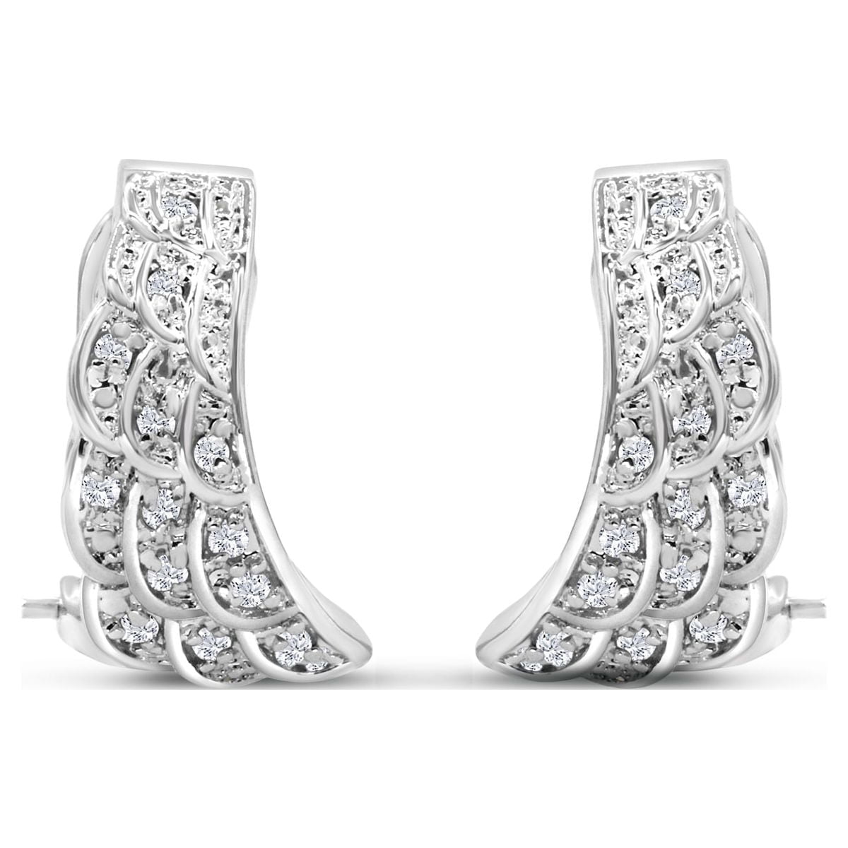 SuperJeweler 1/4 Carat Diamond Angel Wings Earrings For Women
