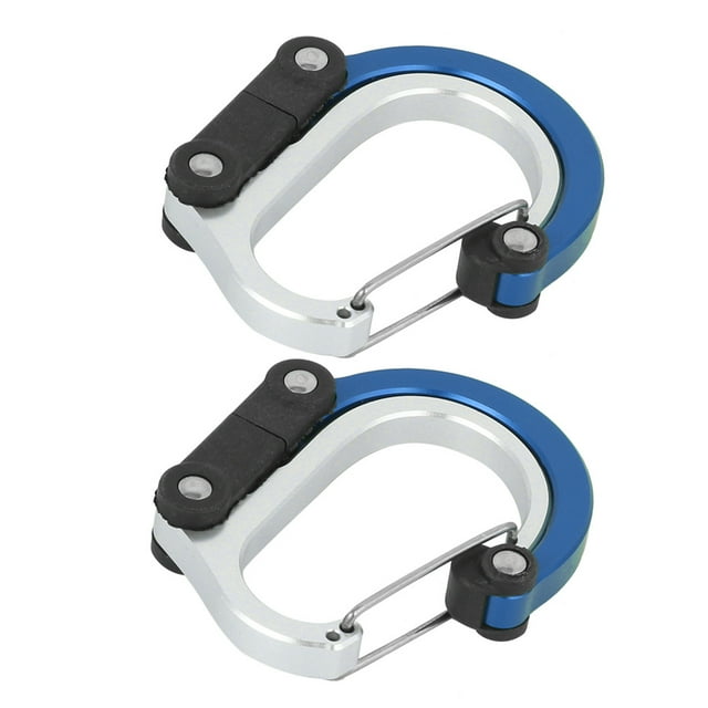 Carabinador de aluminio 2 PCS Carabinador de Servicio Pesado, Catabinador de Forma Multifunció D, Hebilla de Hamaca de Yoga para Hamacas Escalando Descenso de la Corriente Al