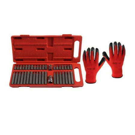 

NUOLUX 40PCS/Set Piece Socket Bit Set Tool Kit Garage Tools Equipment With Glove