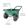 thumbnail image 3 of Marathon Yard Rover 2 Tire Wheelbarrow Utility Cart for Garden, Green, 3 of 7
