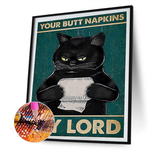 Cuadros Decorativos 5D DIY Diamond Painting Kits Full Round Drill Black Cat Poster Art (A5264) Sywqhk Nuevos Originales