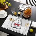 thumbnail image 3 of Groundhog Day Placemats Set of 4, Red Bow Knot Black Plaid Placemats for Dining Table, Place Mats for Kitchen Tabletop, Waterproof Wipeable Dining Table Mats Set, 3 of 9