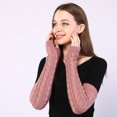 thumbnail image 6 of Yoyauz Women's Long Fingerless Gloves Arm Warm Knit Thumbhole Stretch, 6 of 6