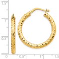 thumbnail image 4 of Diamond2Deal 14k Yellow Gold Diamond-Cut Hoop Earrings for Women (L- 1.1 in, W-1.06 in), 4 of 4