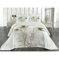 thumbnail image 2 of Ambesonne Peacock Quilted Coverlet 3 Pcs, Turquoise Minimalistic, Queen Size, Turquoise Brown, 2 of 4