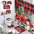 thumbnail image 1 of Juego de cortinas de ducha navideñas FuWeave, 8 unidades, diseño de búfalo, 1 of 7