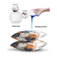 thumbnail image 3 of Outdoor Pillows Waterproof, Orange Blue Fall Pumpkins Bedding Throw Pillows with Insert for Couch Sofa Bed, Weeping Botanical Thanksgiving 12x20 Inch Pillowcases Decorative Patio Pillow Set of 1, 3 of 4