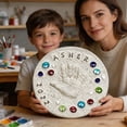 thumbnail image 2 of Stepping Stone for Kids DIY Handprint Gift Kit Indoor Outdoor Family Keepsake Gift, Includes 1 Mod, 26 Letter Stamps, and Colored Stones, 2 of 7