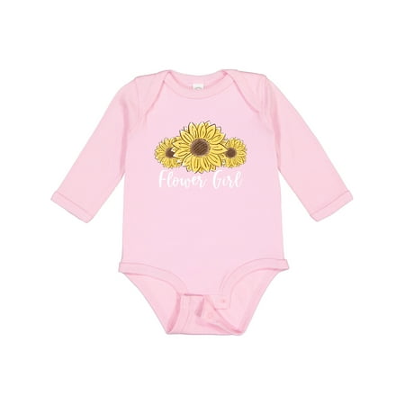 

Inktastic Flower Girl with Sunflowers Boys or Girls Long Sleeve Baby Bodysuit