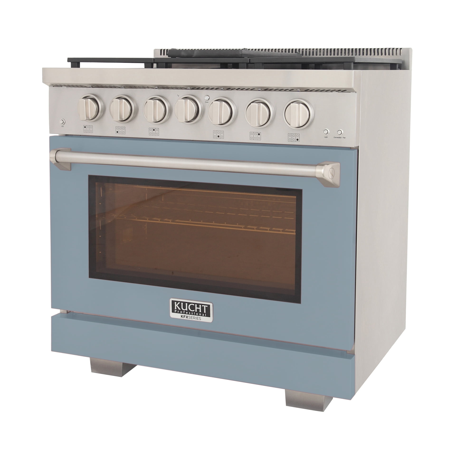 Professional 36-in Natural Gas Range in Light Blue with True Simmer Burners