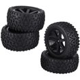 thumbnail image 1 of 4 Pcs Pneu de Course RC, Pneu en Caoutchouc de Roue de Camion RC 1/10 pour Voiture Buggy de Course ZD (Noir), 1 of 10
