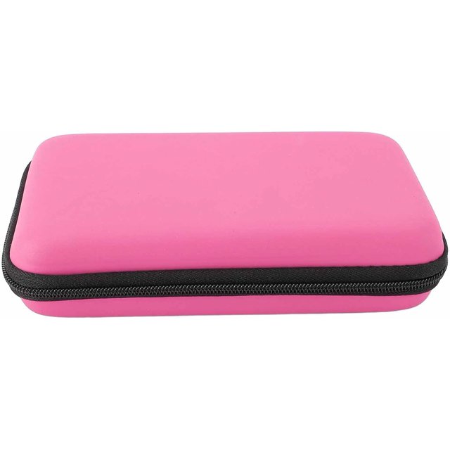 HUGFEGWE Game Console Carrying Case, Portable Hard Shell Travel Protective Case for New 3DS XL, 2DS XL, 3DS LL with 8 Game Slot Inner Pocket (Pink) CA919-109737