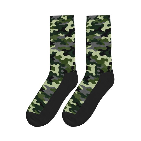 Army Camouflage Colorful Athletic Crew Novelty Socks For Men Women