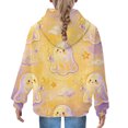 thumbnail image 5 of YunPes Unisex Kids Hoodie Boys Girls Waffle Textured Sweatshirt Cute Ghost Print Long Sleeve Hooded Pullover Spring Fall Clothes, 5 of 7
