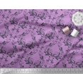 thumbnail image 2 of Soimoi Purple polyester Crepe Fabric Filigree Damask Printed Craft Fabric by the Yard 42 Inch Wide, 2 of 3
