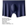 thumbnail image 7 of zeranth Men Thin Boxers Seamless See-through Soft Solid Color Mid Waist Ice Silk U Convex Soft Plus Size Elastic Quick Dry Moisture-wicking Men Underpants Underwear, 7 of 7