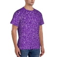 thumbnail image 2 of Bixox Men's Glitter Purple Printed Short Sleeve Skinny Athletic T-Shirt, 2 of 6