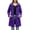 Purple women plus size raincoat a1, variant on Relaxed Fit Hooded Zip Up Coat for Women, Plus Size Warm Rainproof Casual Outerwear, Solid Color Loose Cover Up for Fall Winter Daily Wear, White M