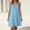 Light Blue, variant on PRINxy Women's Spaghetti Strap U Neck Crinkled Cotton Linen Dress Adjustable Straps Loose Casual Short Dress for Summer Beach Vacation Black S