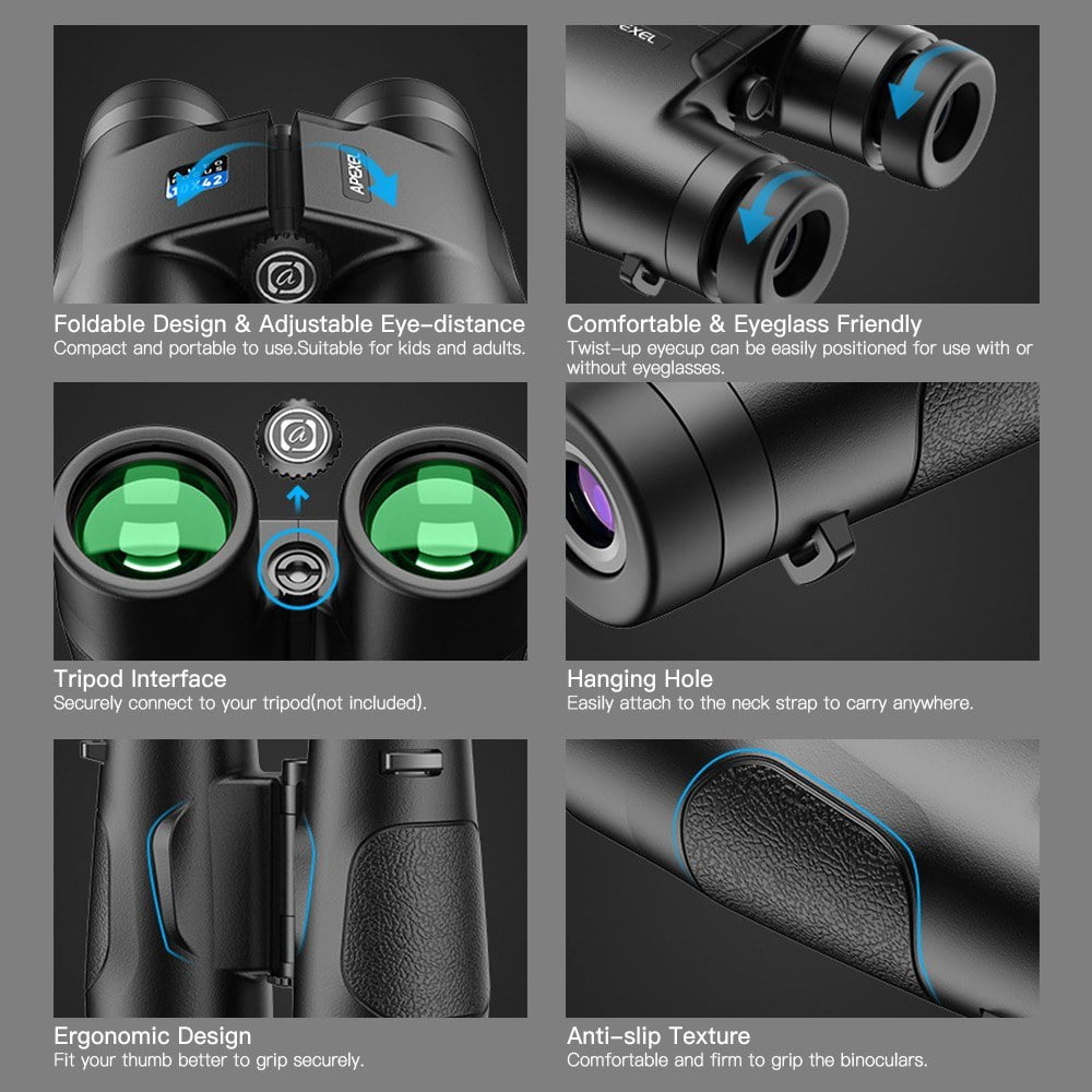 APEXEL 10x42 Waterproof Auto Focus Binoculars for Bird Watching