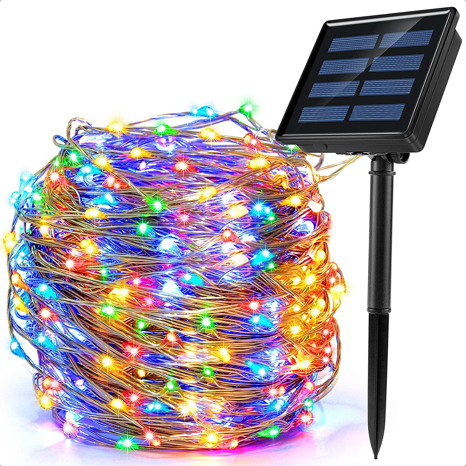 Durable Waterproof Solar String Lights 200 LED 3-Strand Copper Wire 8 Modes 72ft 
