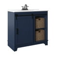 thumbnail image 2 of Twin Star Home 36" Sliding Barn Door Single Bathroom Vanity with Woven Baskets, 2 of 8