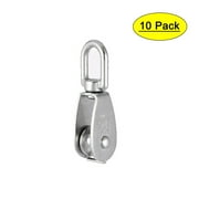 Unique Bargains M20 304 Stainless Steel Lifting Crane Swivel Hook Single Pulley Block 10pcs