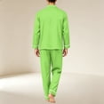 thumbnail image 6 of Delconic Mens Pajama Set Long Sleeve Button Front Sleepwear Set Loose Fit Top and Full Length Pants Loungewear Nightwear Fluorescent Green L, 6 of 6