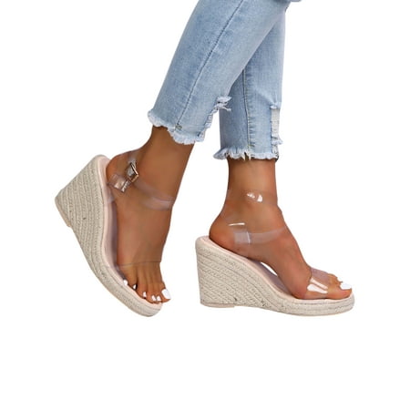 

Avamo Womens Wedge Platform Espadrille Cross Ankle Strap Slingback Open Toe Summer High Heel Casual Sandals