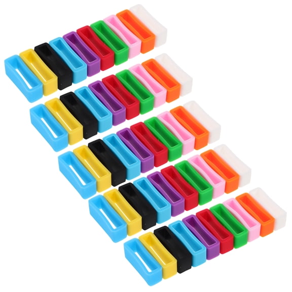 OULII 50Pcs Silicone Watch Band Loops Stylish Versatile Strap Holder Rings for Daily Wear