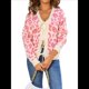 thumbnail image 3 of Cárdigan de Punto con Estampado de Leopardo y Lazo para Mujer, Larga, Cuello Redondo, Abertura Frontal, Informal, Holgado, para Exteriores. Rosa XL, 3 of 10