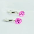 thumbnail image 2 of Emma Manor 14k White Gold Plated 8.5 mm Naked Drill Super Sparkle Crystal Earrings, 2 of 6