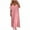 Pink, variant on Summer Dresses for Women 2025, Fashion Women's Casual Short Sleeve Solid V-Neck Ladies Dress Long Dress(Black,S)