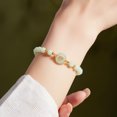 thumbnail image 2 of Pulsera de nefrita natural de jade hetiano de 6 mm para mujer, 2 of 2