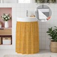 thumbnail image 4 of Amber Small Cabinet Curtains 10"W x 11"L, Farmhouse Vintage Amber Solid Color Modern Sink Skirt Dust-Proof Short Curtain for Bathroom Vanity Storage Cubby Desk, Self Adhesive Privacy Drapes, 4 of 9