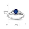 thumbnail image 2 of Solid 14k White Gold 6x4mm Oval Sapphire Blue September Gemstone Engagement Ring Size 5, 2 of 3