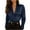 Navy, variant on Women's Satin V Neck Blouses Long Sleeve Wrap Stretch Silk Office Work Shirts Navy L